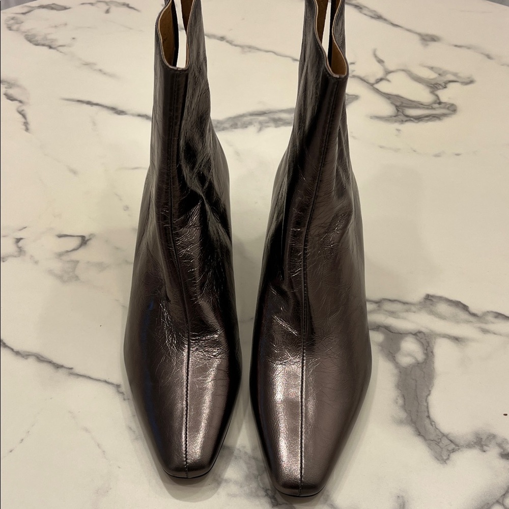 Madewell Shiny Silver Heeled Boots
